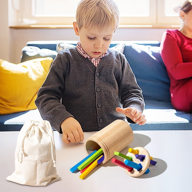 Puntoco Juguetes para niños de 1 a 3 años, juguetes sensoriales de clasificación de formas y colores, juguetes de viaje de madera para habilidades motoras finas, juguetes de clasificación, juegos