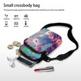 thumbnail image 7 of HELLHERO Hummingbird Rose Dream Women Adjustable Shoulder Strap Crossbody Small Crossbody Bags with Double Deck Polyester 4.33"x1.97"x7.09" for Adults, 7 of 7