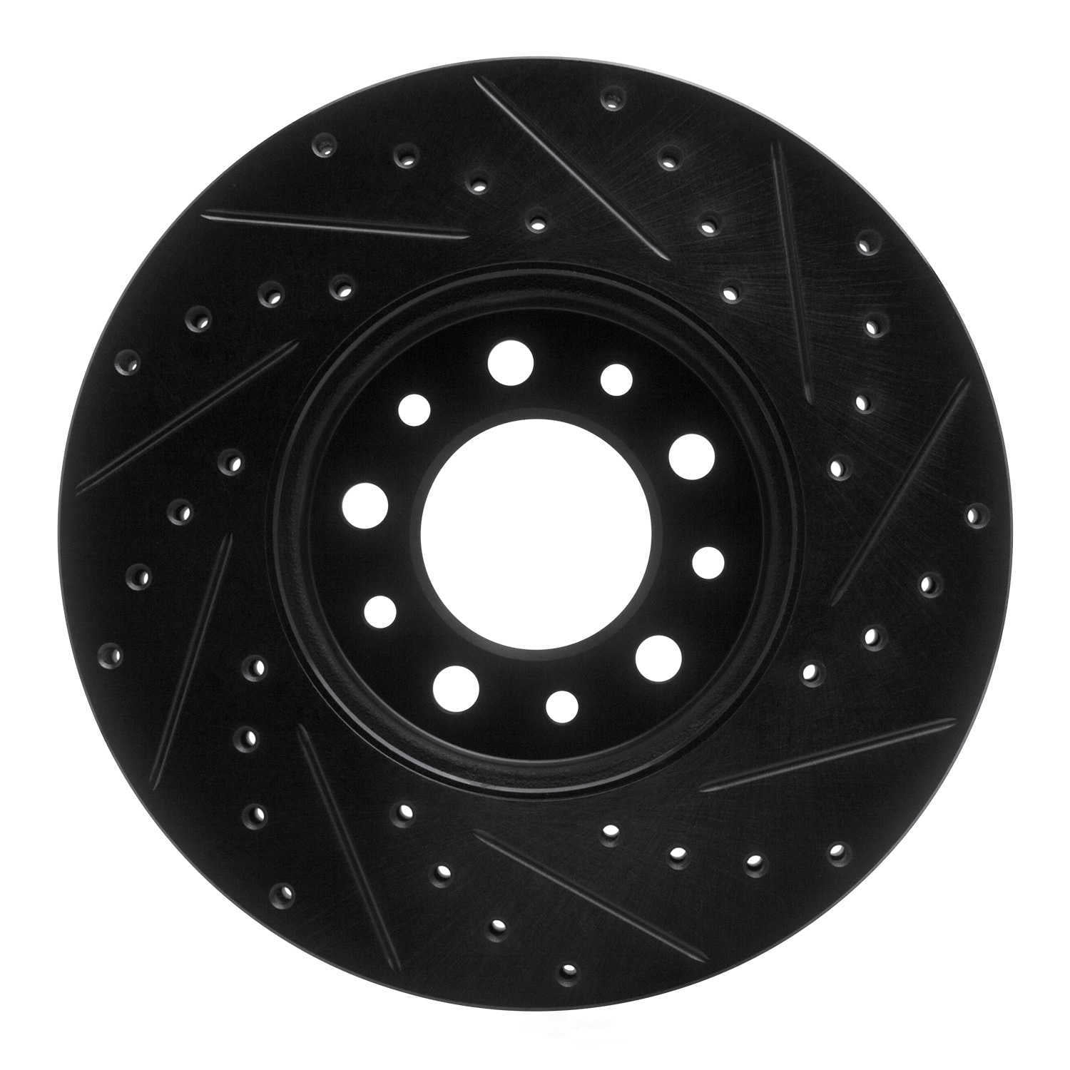 Dynamic Friction Company 633-54085L DFC Brake Rotor - Drilled And Slotted - Black