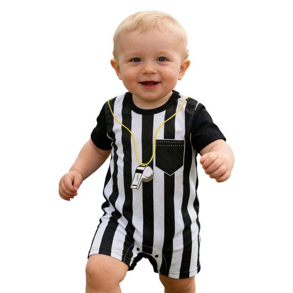 JAJAHO Baby Boys Summer Short Sleeve Romper Infant Striped Short Jumpsuit Casual Playwear Football Theme Boy Clothes For Toddler 1-3T Soft Onesie