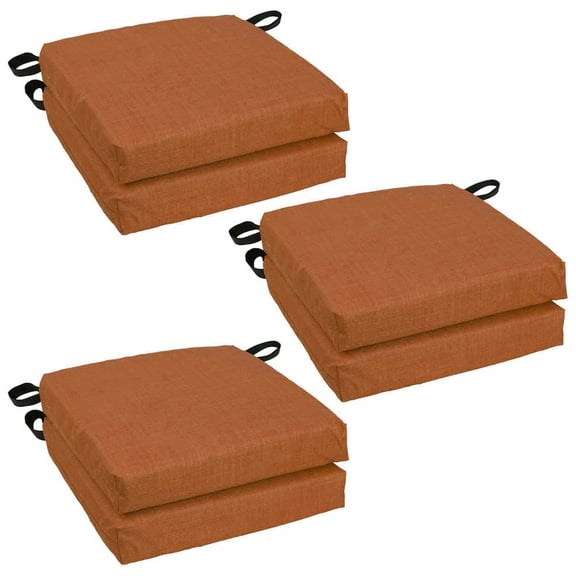 Blazing Needles 16-inch Spun Polyester Solid Outdoor Square Chair Cushions (Set of 6)