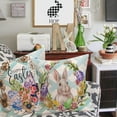 thumbnail image 4 of Happy Easter Pillow Covers 16x16 Inch Set of 4 Spring Flower Wreath Rabbit Egg Nest Butterfly Bunny Holiday Home Spring Decorations Throw Pillow Cases Cushion Cover for Sofa Couch, 4 of 6