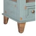 thumbnail image 4 of Rozy 26 Inch Chairside End Table, Teal Blue Pine Wood, Hand Finished, 4 of 5