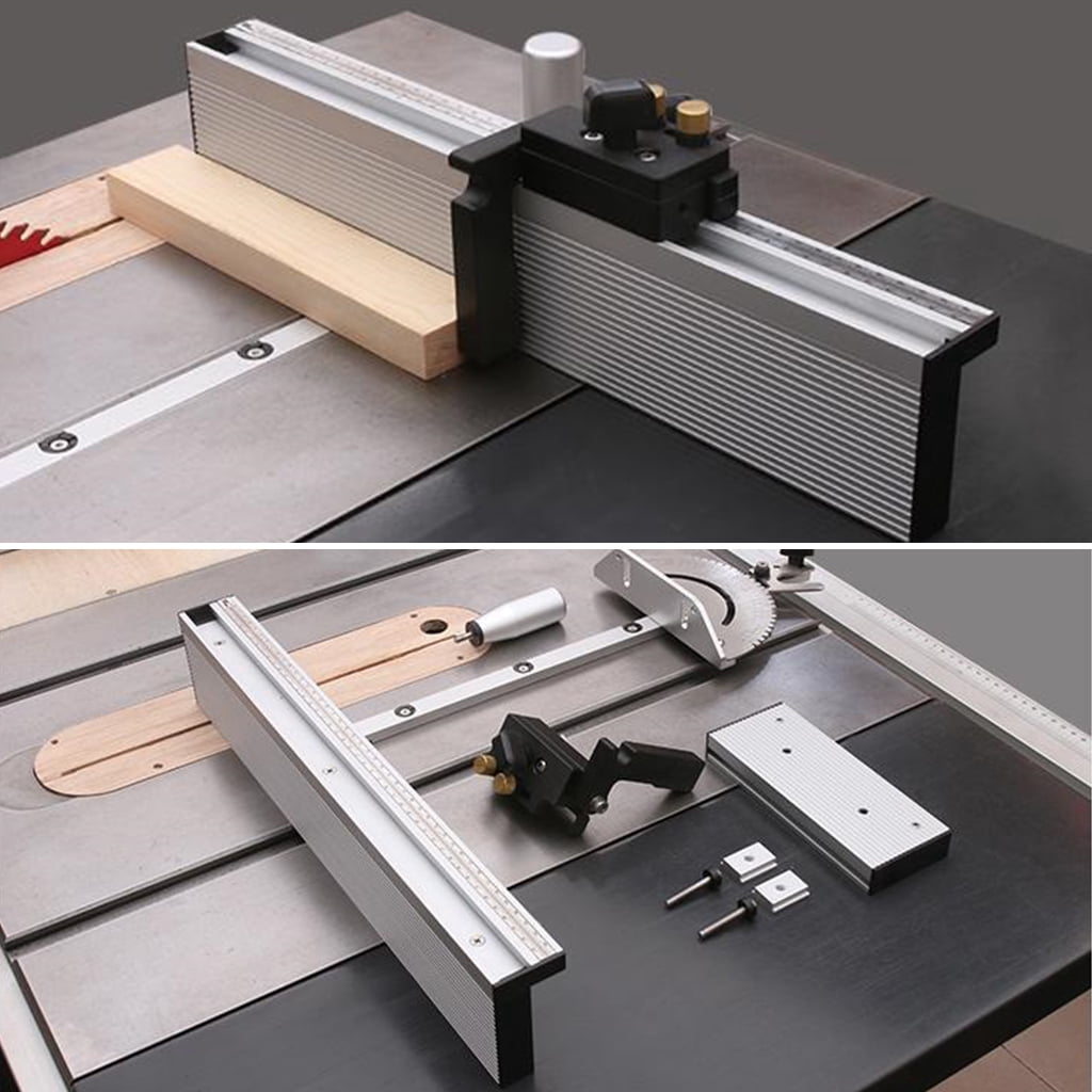 MOMOJIA 450mm Miter Gauge with Track Stop TableSa-Woodworking Tools DIY Push Handle Simple Style Backer Aluminum and Bakelite