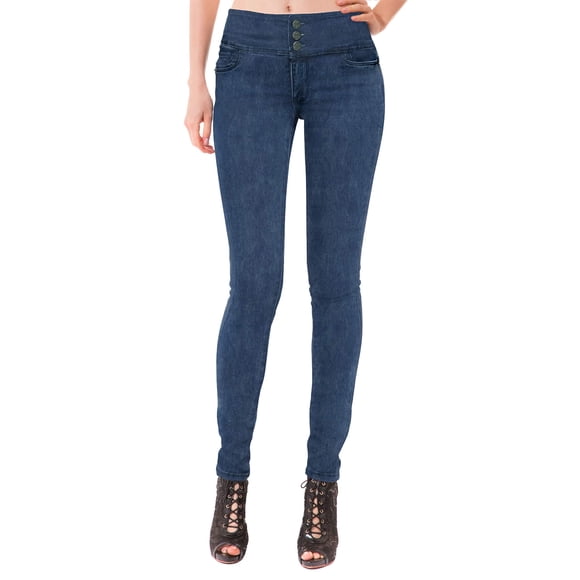 Hybrid & Company Jeans en Denim Extensible Super Confortables pour Femmes P45060SK Bleu Acide 1