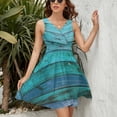 thumbnail image 3 of Blue Old Wood Texture Sundress Sleeveless Dress Summer Women Clothes Dress for Women Dresses, 3 of 7