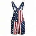 thumbnail image 4 of FUZHIQ Bib Overalls for Men Adjustable Straps Shorts Jumpsuit American Flag Printed Romper with Pockets for Independence Day Festival Daily Wear, 4 of 4