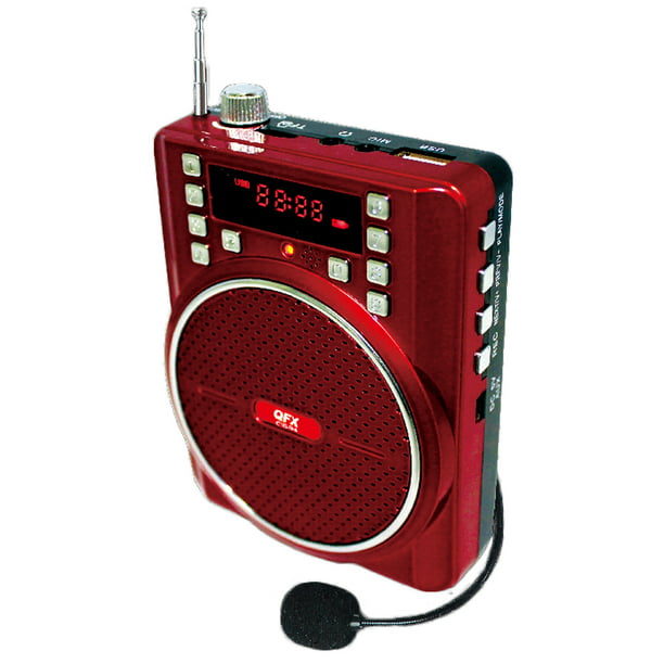 QFX Portable Battery Powered PA Speaker Red