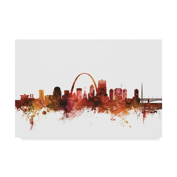 Trademark Fine Art 'St Louis Missouri Skyline Red' Canvas Art by Michael Tompsett