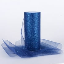 Navy Blue Premium Glitter Tulle Fabric ( W: 6 Inch | L: 10 Yards )