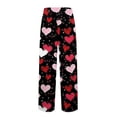 thumbnail image 7 of Men's Drawstring Pocket Cuffed Casual Pants, Valentine's Day Print Home Sleep Pants for Gift, Holiday and Relaxation,Black,L, 7 of 7
