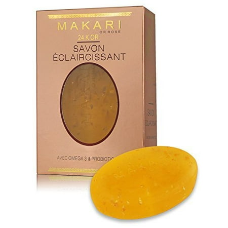 Makari 24K Gold Lightening Soap - With omega 3 & Probiotic - Great for removing scars, strech marks, dead skin cells and rejuvenation leaving the skin
