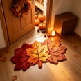 thumbnail image 6 of Yhmxh Thanksgiving Pumpkin Bathroom Rugs Fall Maple Leaf Shape Bath Mat Autumn Kitchen Mat Non Slip Doormat Cute Orange Floor Mat Decorative for Front Door Entryway Kitchen Bedroom 27.56"x17.72", 6 of 6