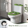 thumbnail image 4 of HELLHERO Clover and Cow Pattern Round Toilet Lid Dust Cover & 2 Pack Toilet Bowl Cover & Soft for Bathroom Home, 4 of 8