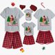 thumbnail image 2 of Pijama familiar navideño a juego Conjunto de pijama corto gris con árbol de perro salchicha feliz Navidad, 2 of 3