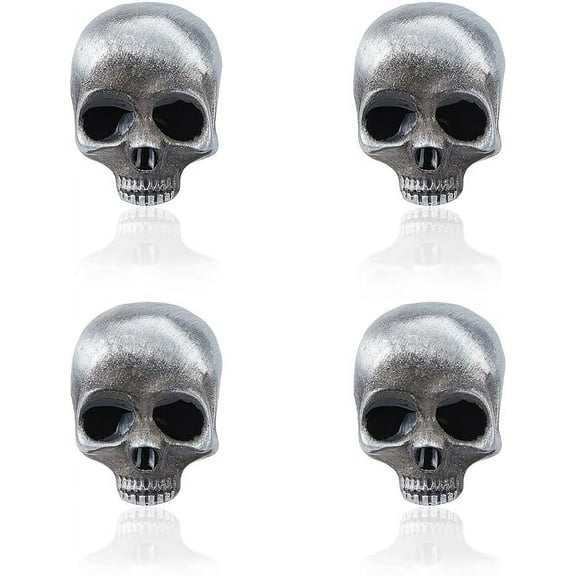 4Pcs Gothic Skull Brooch Halloween Punk Skull Brooch Pins Punk Style Skeleton Head Breastpin Alloy Skull Pins Skull Badge Pin for Cloths Bags Hats Decorations