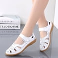thumbnail image 2 of Sandalias de verano para mujer, zapatos con agujeros de talla grande, zapatos de cuero para mamá, zapatos de mujer de una sola capa, zapatos blancos transpirables para enfermera, 2 of 5