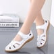 thumbnail image 2 of Sandalias de verano para mujer, zapatos con agujeros de talla grande, zapatos de cuero para mamá, zapatos de mujer de una sola capa, zapatos blancos transpirables para enfermera, 2 of 5