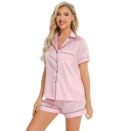 

FEREMO Plus Size Short Sleep Shirt Womens Sleepwear Suit for Women