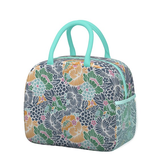 Womens Pioneer Flower Floral Print Pattern Lunch Box for Work,Insulated Lunch Bag for Women,Loncheras Para Mujer,Leakproof Adult Lunch Bag for Work,Beach,Travel,Picnic,Camping