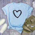 thumbnail image 1 of Pntutb moda mujer casual manga corta amor impreso o-cuello tops camiseta blusa Pntutb Pntutb-5356, 1 of 3