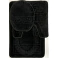 thumbnail image 2 of 3 Piece Bath Rug Set Pattern Bathroom Rug (20"x32")/large Contour Mat (20"x20") with Lid Cover (Black), 2 of 3