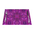 thumbnail image 1 of ZNDUO Placemats, 4 PCS Heat Resistant Stain Resistant Woven PVC Insulation Placemats, Durable Washable Elegant Table Mats for Dining-Purple Triangle Mosaic, 18"x12", 1 of 6