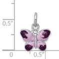 thumbnail image 2 of Sterling Silver Rhodium-plated Rhod Enameled Purple Butterfly QC4052 (21mm x 16mm), 2 of 2