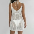 thumbnail image 5 of Tqyyweavej Women Beach Spaghetti Strap Cover Up Sexy Hollow Out V Neck Swim Cover Up Solid Color Sleeveless Slim Swimsuit Coverup for Women, 5 of 10