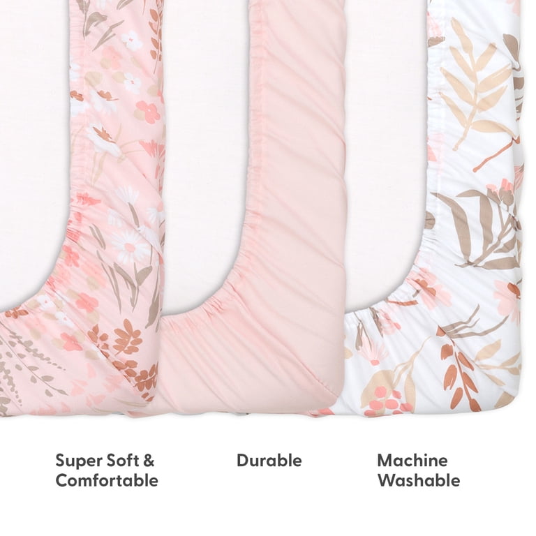 The Peanutshell Fitted Crib Sheets, 3-Pack, Whimsical Floral photo 5