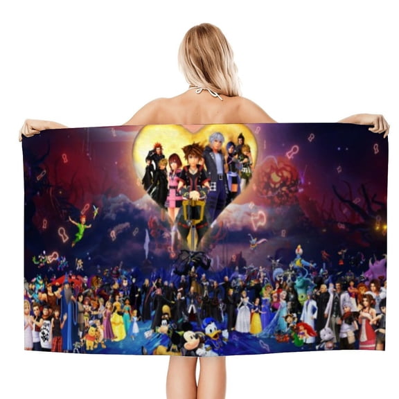 The Kingdom Hearts Gifts Beach Towel for Women Girl Birthday Inspired Fan Bath Outdoor Music Lover