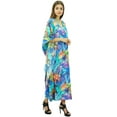 thumbnail image 5 of Bimba Women's Cotton V Neck Kimono Easy Wear Kaftan Dress Bathing Suit Cover Up Caftan Maxi, 5 of 8