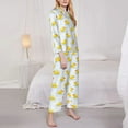 thumbnail image 3 of Picia Yellow Rubber Duck Pattern Women’s Long-Sleeve Sleepwear Set - Soft 2-Piece Loungewear with Pockets, Comfy PJs for Relaxing Nights-Large, 3 of 7