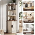 thumbnail image 5 of HARIPUL Corner Cabinet, 5-Tier Farmhouse Corner Storage Cabinet w/ Doors, 63”Tall Corner Cabinet for Small Space, Wooden Corner Cabinet Organizer for Bathroom, Kitchen, Living Room, White, 5 of 7