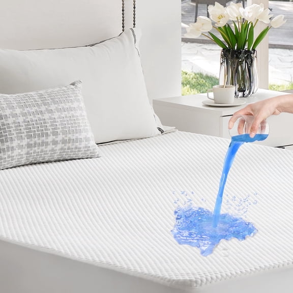 edx Queen Size Waterproof Mattress Protector, Premium Terry Mattress Cover 200 GSM, Breathable, Machine Washable, Elastic Elastic Opening, White, 60 "x80"