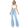 thumbnail image 3 of Fashion2Love Women's Juniors Bell Bottom High Waist Flared Bootleg Jeans, 3 of 7