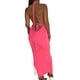 thumbnail image 5 of VISgogo Vestido ajustado con espalda abierta para mujer, falda cruzada sin mangas con cuello halter de color liso, verde/azul/rosa VISgogo moda, 5 of 9