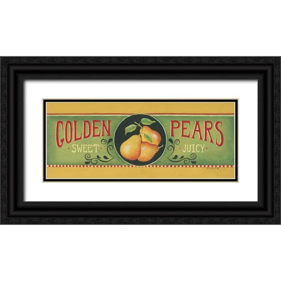 Lewis, Kim 32x15 Black Ornate Wood Framed with Double Matting Museum Art Print Titled - Golden Pears