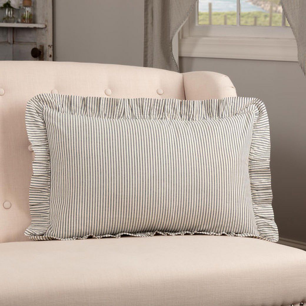VHC Brands Hatteras Bedding Accessory, Pillow 14x22, Blue