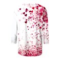 thumbnail image 5 of VKOYWKM Women's Valentine's Day Tops Heart Graphic Tees 3/4 Sleeve Casual Crew Neck Holiday Tops Classic Romantic Valentine Cute Clothes, 5 of 5