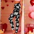 thumbnail image 2 of Feancey Womens Tummy Control Leggings Valentines Day Stretch High Waisted Yoga Pants Milk Silk Soft Stretchy Workout Tights Valentine's Gifts Black L, 2 of 10