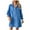 Light Blue, variant on Patlollav Winter Dresses Fashionable Womens Long Sleeved V-Neck Denim Loose Fitting Dress