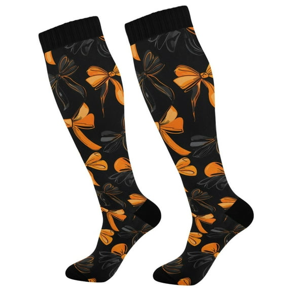 joogoo Halloween Bows Socks Women Men Knee High Sock