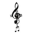 thumbnail image 2 of Reloj de pared con notas musicales, arte de notas musicales, acrílico, decoración de pared, regalo, movimiento silencioso negro, 2 of 6