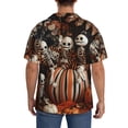 thumbnail image 3 of Naloa Whimsical Halloween Skeletons Men's Loose Fit Cuban Collar Short-Sleeve Shirt, Hawaiian Shirts, Mens Shirts Casual for Everyday Wear Outings-3X-Large, 3 of 5