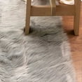 thumbnail image 6 of Super Area Rugs 6x9 Foot Soft Plush Faux Fake Sheepskin Fur Shag Rug, Gray, 6 of 8