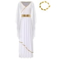 thumbnail image 3 of YiZYiF Womens Greek Goddness Costume Ancient Greece Queen Gold Trim Toga Dress for Halloween Cosplay White-A L, 3 of 7