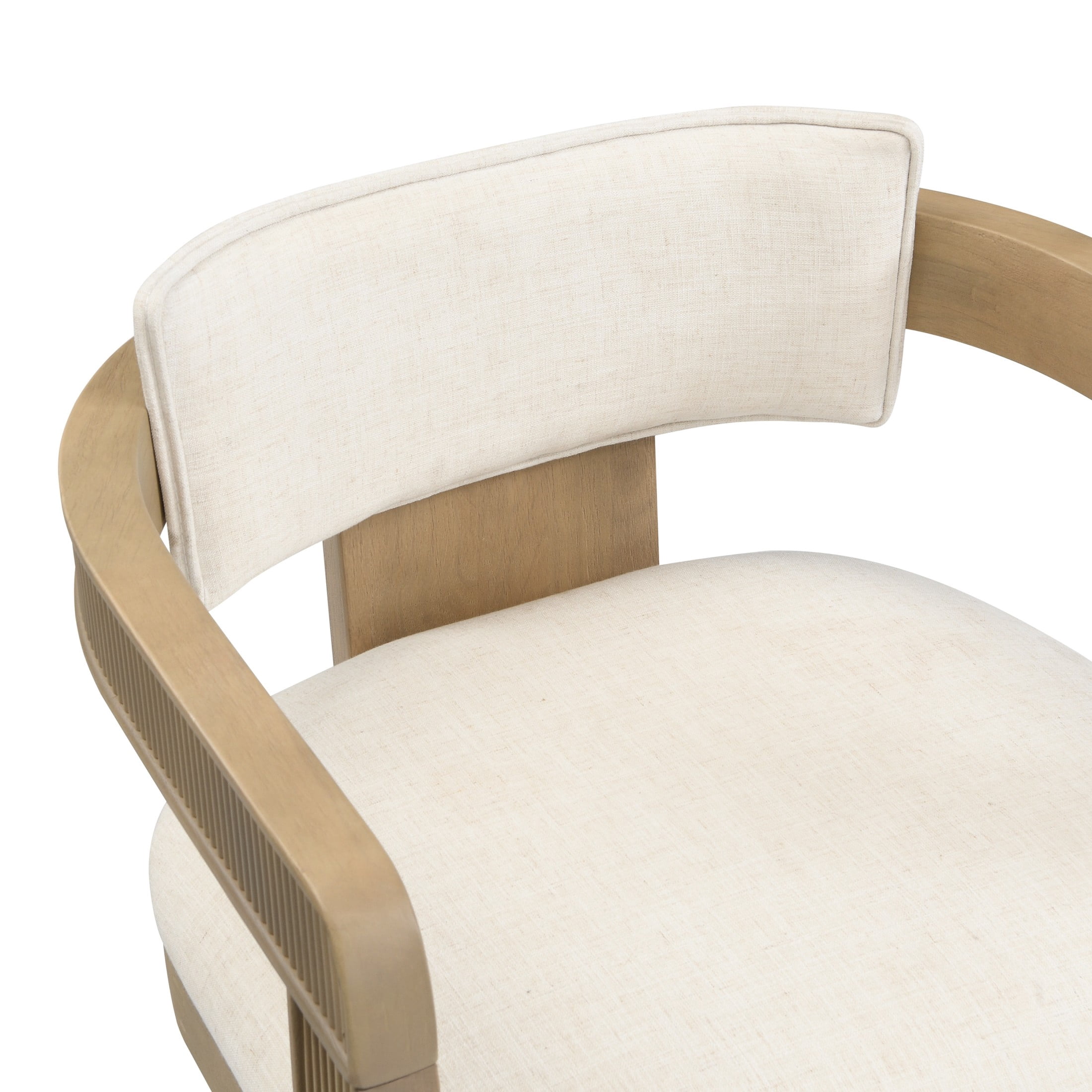 Christopher Knight Home Modern Upholstered Dining Chairs with Curved U-Back, Light Ash+Beige, Set of 4