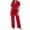 Red, variant on Riecok 2 Piece Pajama Sets for Women Short Sleeve Top and Pant with Drawstring Pjs Sleepwear Comfortable Lounge Sets