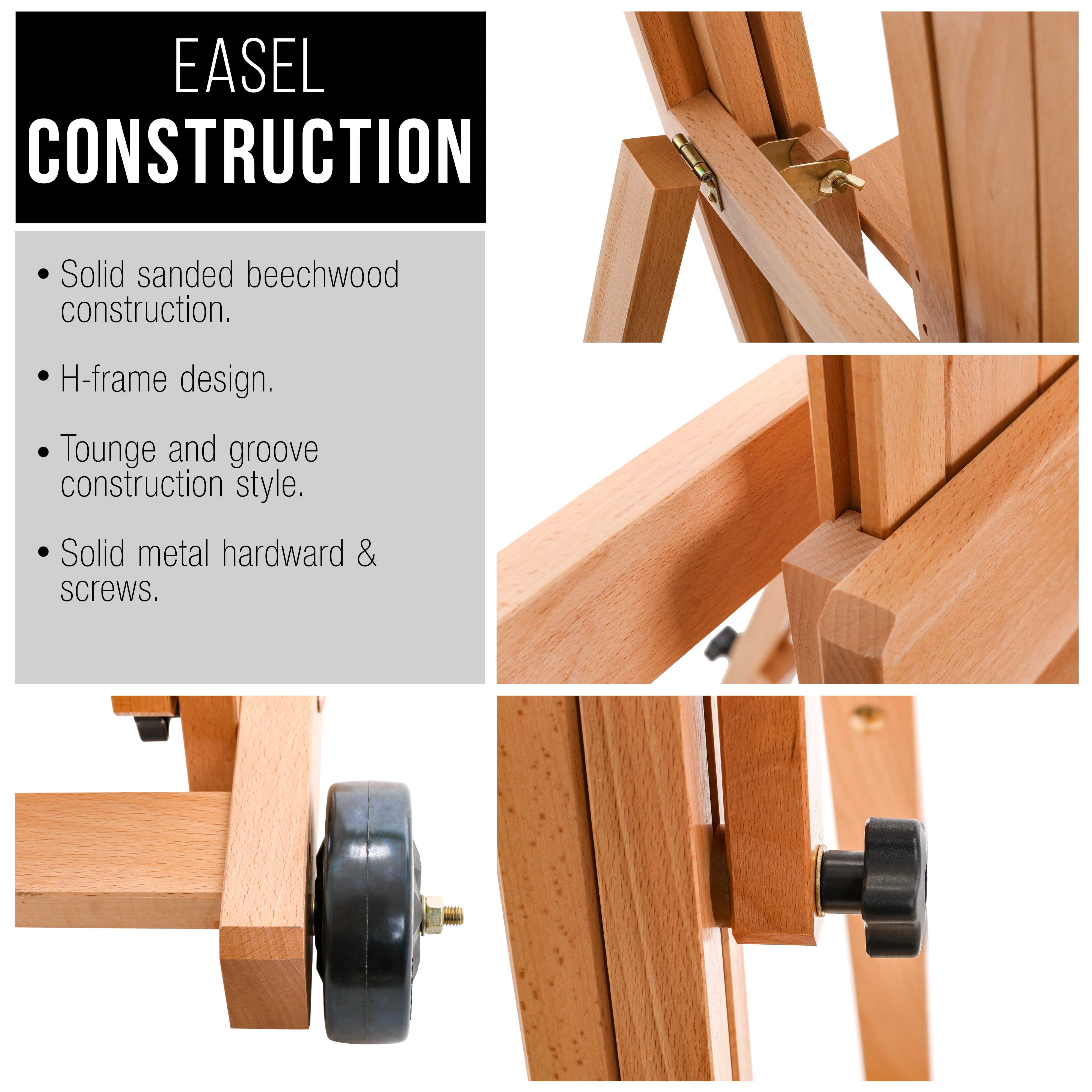 Extra Large Double Mast Wooden H-Frame Studio Floor Easel with Artist  Storage Tray, Easel - Fry's Food Stores